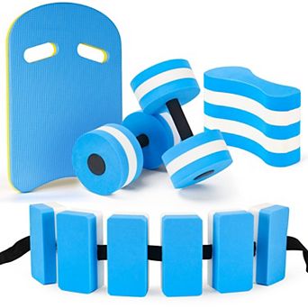 5 pc Water Aerobics Set Foam Dumbbell Kickboard Pull Buoy Pool Fitness Equipment