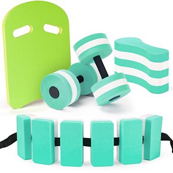 5 pc Water Aerobics Set Foam Dumbbell Kickboard Pull Buoy Pool Fitness Equipment