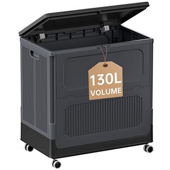 Rolling Laundry Hamper With Lid Foldable Stackable Plastic Dirty Clothes Organizer For Home Dorm