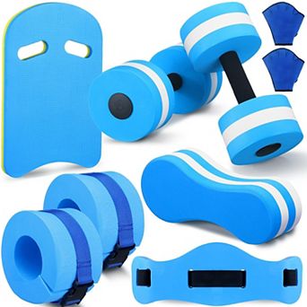 Water Aerobics Exercise Set Foam Dumbbells Swim Belt Kickboard Gloves Fitness Equipment