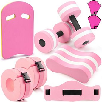 Water Aerobics Exercise Set Foam Dumbbells Swim Belt Kickboard Gloves Fitness Equipment