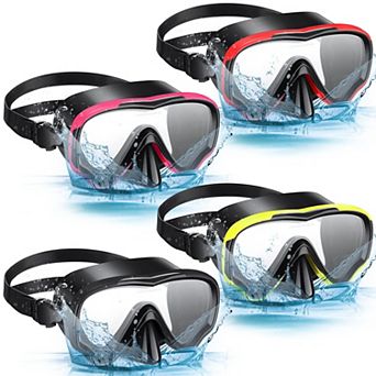 4 Pack Adult Anti Fog Snorkeling Goggles With Nose Cover Panoramic Swimming Dive Gear