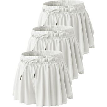 3-Pack Womens Flowy Athletic 2-in-1 Shorts With Built-in Liner For Workout Gym Running