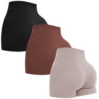 3-Pack Womens High Waist No Front Seam Biker Shorts For Workout Yoga Volleyball