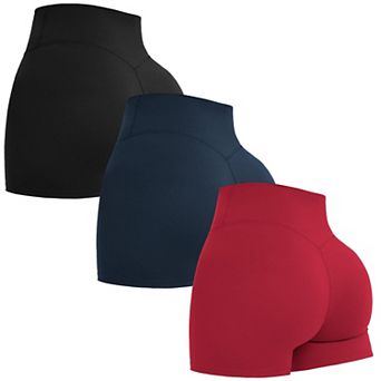 3-Pack Womens High Waist No Front Seam Biker Shorts For Workout Yoga Volleyball