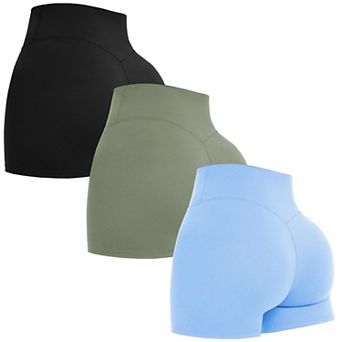3-Pack Womens High Waist No Front Seam Biker Shorts For Workout Yoga Volleyball