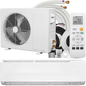 18000 BTU Mini Split AC, 19 SEER, 230V Ductless Heat Pump, R32, 1250 Sq Ft, Install Kit