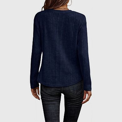 Fall Long Sleeve Shirts for Women Dressy Crewneck Pullover Sweaters Tunic Tops