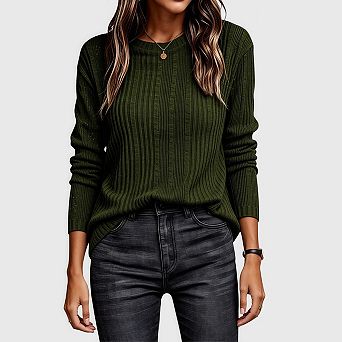 Fall Long Sleeve Shirts for Women Dressy Crewneck Pullover Sweaters Tunic Tops