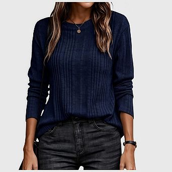 Fall Long Sleeve Shirts for Women Dressy Crewneck Pullover Sweaters Tunic Tops
