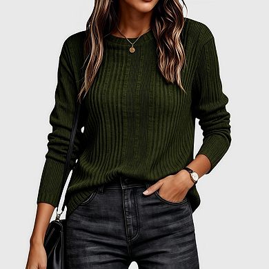 Fall Long Sleeve Shirts for Women Dressy Crewneck Pullover Sweaters Tunic Tops
