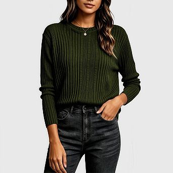 Fall Long Sleeve Shirts for Women Dressy Crewneck Pullover Sweaters Tunic Tops