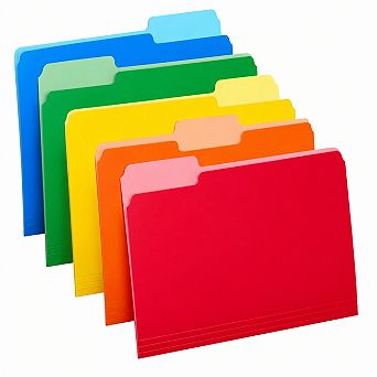 15 Pack Colored File Folders 13 Cut Tab Letter Size Organizer for Office School