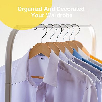 30 Pack Heavy Duty Solid Wood Coat Hangers Smooth Finish Non Slip Closet Organizer