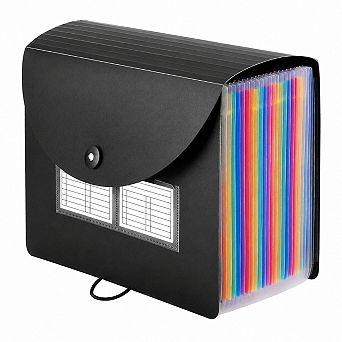24 Pockets Expandable Accordion File Folder with Blank Labels Document Organizer