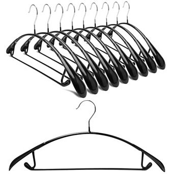Non Slip Wide Shoulder PVC Coated Hangers 10 Pack For Coats Suits Shirts