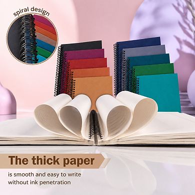 12 Pack A5 Spiral Notebooks College Ruled 120 Pages Thick Cover Side Bound Journal for Work School