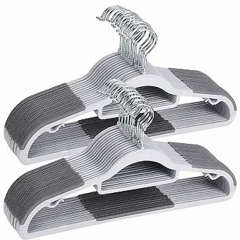 50 Pack Heavy Duty Plastic Hangers Non Slip Pads Space Saving