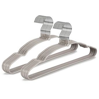 20 Pack Heavy Duty Stainless Steel Non Slip Rubber Coated Clothes Hangers Space Saving