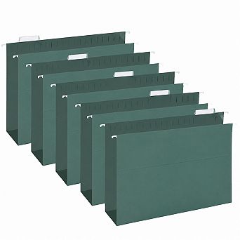30 Pack Legal Size Hanging File Folders 2 Inch Expansion Heavy Duty Reinforced with Label Tabs
