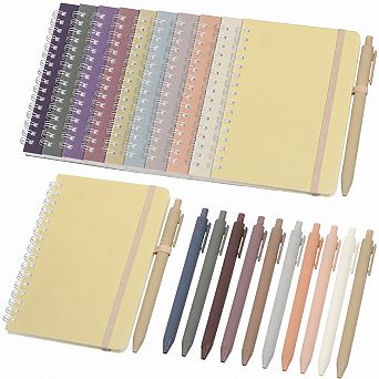 30 Set A6 Spiral Notebooks With Pens Bulk Soft Pastel Pocket Journals For School Office Gifts
