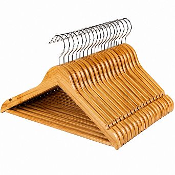 20 Pack Heavy Duty Wooden Coat Hangers 360 Rotating Hook Non Slip Shoulder Notches