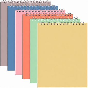 6 Pack Spiral Legal Notebooks College Ruled Top Bound Hard Cover 80gsm Paper For School Office