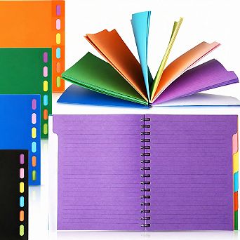 6 Subject A5 Spiral Notebooks College Ruled Divider Tabs 240 Pages Lined Journal
