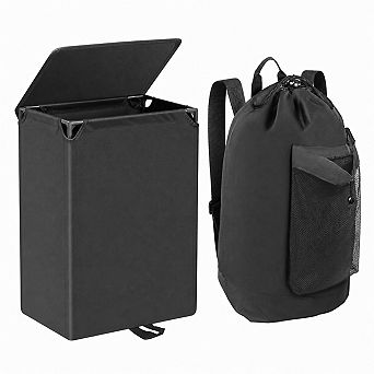 60L 2-in-1 Laundry Hamper Backpack Waterproof Versatile Storage for Dorm Travel