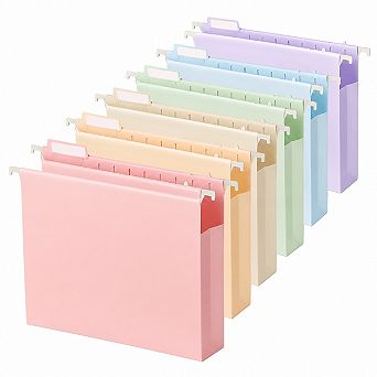 Plastic Extra Capacity Hanging File Folders 2 Inch Expanding Pocket Heavy Duty 12 Pack