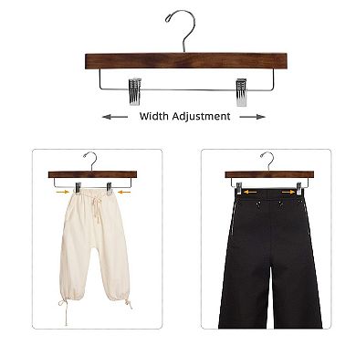 Solid Wood Pants Skirt Hangers 20 Pack With Non Slip Clips 360 Hook