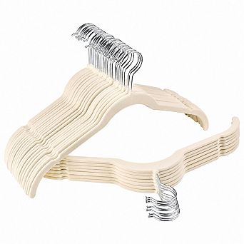 30 Pack Slim Flocked Coat Hangers Non Slip 360 Swivel Hook Space Saving