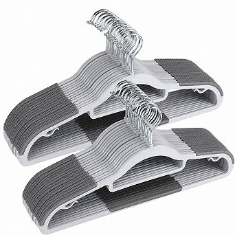 50 Pack Non Slip Plastic Coat Hangers Heavy Duty Slim Space Saving