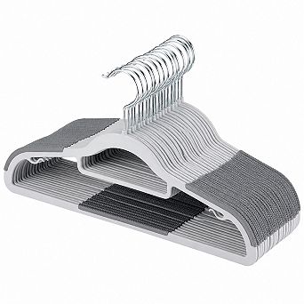 50 Pack Plastic Clothes Hangers Non Slip Space Saving 11lb Weight Capacity