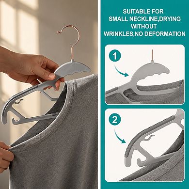 50 Pack Ultra Thin Non Slip Plastic Pants Hangers Space Saving Closet Organizers