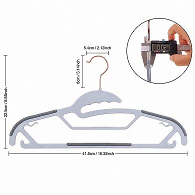 50 Pack Ultra Thin Non Slip Plastic Pants Hangers Space Saving Closet Organizers