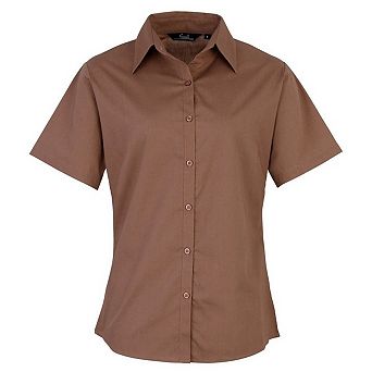 Premier Short Sleeve Poplin Blouse / Plain Work Shirt
