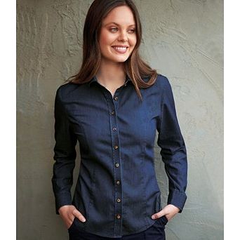 Brook Taverner Womens/Ladies Banff Long Sleeve Chambray Shirt