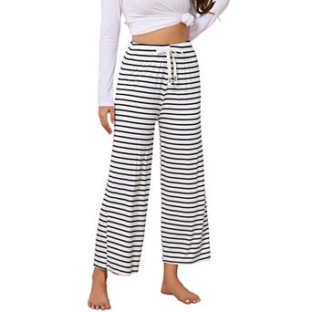 Women's Stripe Pajama Pants Drawstring Waist Pants Stretchy Loose Fit Loungewear Pajama Bottoms