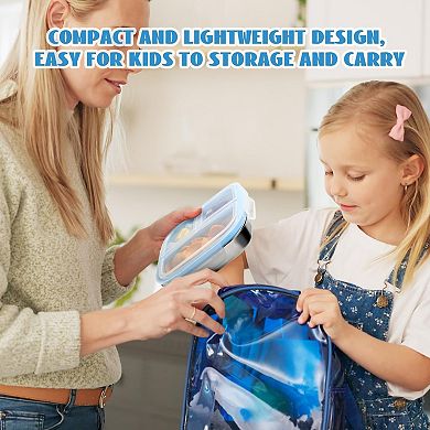 304 Stainless Steel 3 Compartment Reusable Bento Box Lunch Containers