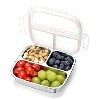 304 Stainless Steel 3 Compartment Reusable Bento Box Lunch Containers