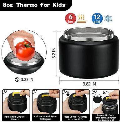 5 Compartment Bento Lunch Box Set With Insulated Thermos Lunch Bag Utensils Ice Pack