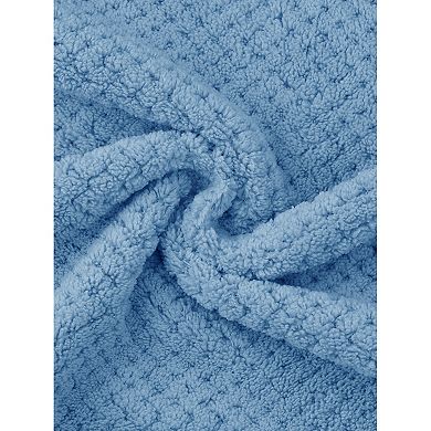 Women's Hooded Bathrobe Waffle Coral Fleece Long Absorbent Thick Soft Solid Color Robe Nightgown