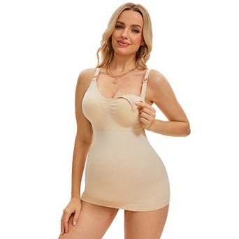 Women's Nursing Cami with Adjustable Straps Breastfeeding V Neck Built-In Bra Vest