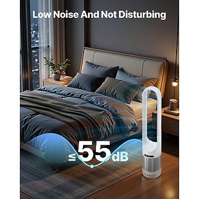 40" Tower Fan with HEPA Filter, 15.4ft/s High Velocity, 8 Speeds, 8H Timer Remote for Whole Room