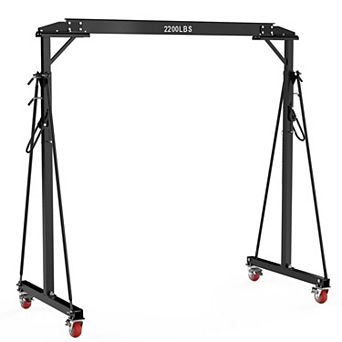 1/2 Ton Gantry Crane, 2200/4400 LBS Steel i-Beam Hoist w/12 Adjustable Height Positions (97"141")