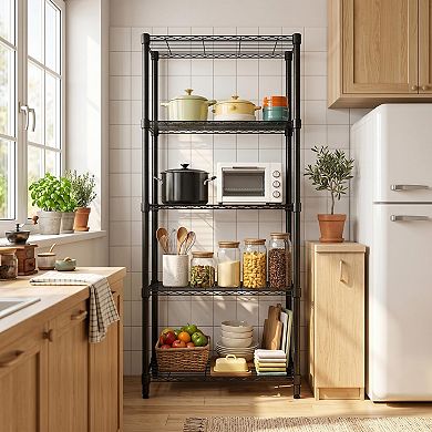 Heavy Duty 5 Tier Adjustable Wire Shelving Unit 29"W x72"H x13.7"D 1000Lbs Metal Storage Rack