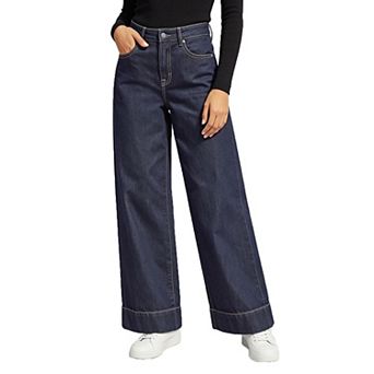 Women High Waist Wide Leg Denim Pants Classic LooseJeans Casual Fashion Long Trousers