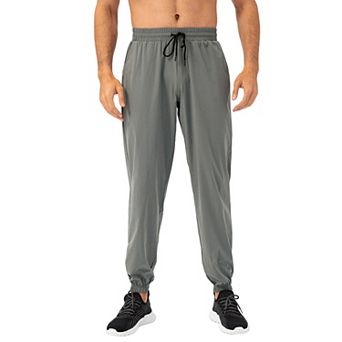 Men Lightweight Jogger Pants Elastic Drawstring Waist Zip Pocket Quick Dry Athletic Trousers