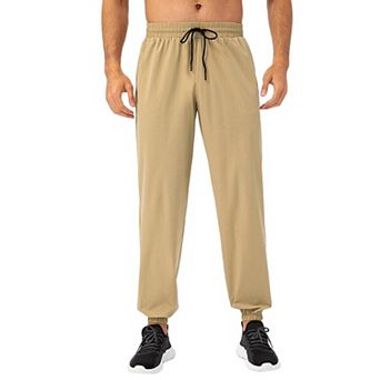 Men Lightweight Jogger Pants Elastic Drawstring Waist Zip Pocket Quick Dry Athletic Trousers